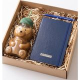 vegahediye v vega Teddy & Office Ayıcık Model Pipetli Cam Kupa & Mavi Isme Özel Defter & Touchpen Kalem Hediye Seti - Sevgiliye Sevimli Hediye, Iş Arkadaşına Yeni Iş Hediyesi, Arkadaşa Içimden Geldi Kutusu