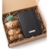 vegahediye v vega Teddy & Office Ayıcık Model Pipetli Cam Kupa & Siyah Isme Özel Defter & Touchpen Kalem Hediye Seti - Sevgiliye Sevimli Hediye, Iş Arkadaşına Yeni Iş Hediyesi, Arkadaşa Içimden Geldi Kutusu