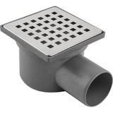 Vegaline 10 x 10 Q50 Yan Çıkış Yer Sifonu Klepasız - 10*10 Q50 ALT - 10*10 Q50 YAN