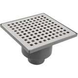 Vegaline Krom 15*15 cm Q50 Alt Çıkış Yer Sifonu 1 Adet Banyo Mutfak Balkon İçin Su Gideri