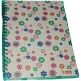 Vegam Mikro Sert Kapaklı Spiralli A4 100 Sayfa Çizğili Defter - Açık Bej - Koyu Yeşil - Açık Pembe