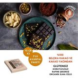 Vegan Glutensiz Antep Fıstıklı Artizan %70 Bitter Belçika Çikolatası 3X75 G - 225 gr