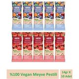 Vegan Meyve Pestili Çilek Elma Yaban Mersini Havuç 14GR x 10 Adet - 14 gr