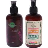 Veganeed Vegan Mor Güzellik Vücut Seti: Lavanta Aromalı Duş Jeli & Vücut Losyonu 205 ml + 250 ml - 500 ml