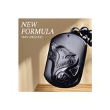 Veganyou Posıtıve Doğal Siyah Obsidyen Kolye Ucu - Unisex Bohem Tarzı Kurt Desenli Siyah Obsidyen Takı