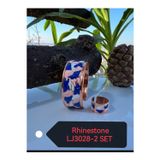 Veganyou Rhınestone Collectıon Lj3028 Özgün Mine İşlemeleli Bakır Dövme Tasarım Bileklik+Yüzük Set