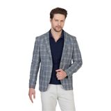Vegas Erkek Gri-Mavi Ekose Polyester Kumaşlı Spor Blazer Ceket Gri-Mavi 50
