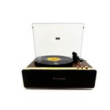 Vegas Plus Edition - LED Işıklı Retro Pikap, Bluetooth Bağlantılı, Dahili Güçlü Hoparlör Sistemi, Ahşap Gövde Lüks Plak Çalar (GOLD)
