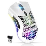 VEGCOO C8 Silent Click kablosuz şarj edilebilir fare, renkli LED lambalı ve 2400/1600/1000 DPI 400 mAh lityum pil, dizüstü bilgisayar ve bilgisayar için (C23 beyaz)