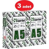 Vege Copier Bond A5 Fotokopi Kağıdı 1000 Adet X 3 Adet (a4 Kağıttan Kesme Değil, Orijinal Fabrikasyon)