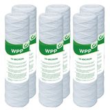 VEGEBE 10 Mikron Dize Yara Tüm Ev Su Filtresi 25,4 cm x 6,3 cm, 25,4 cm Kuyu Suyu için Evrensel Tortu Ön Filtreleri, FXWSC, CW-F, CW-MF, 1SS, W5W, AO-WH-PRE-R2, 6'lı Paket için Yedek Kartuş