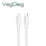 Veggieg 1.2 mt 27W Type-C to Lightning iPhone iPad Uyumlu PD Hızlı Şarj ve Data Kablosu