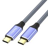 Veggieg 1 mt USB 3.1 GeN2 100W PD Type-C to Type-C Kablo 10 GBPS Veri 4K 60 Hz Görüntü ve Hızlı Şarj Desteği