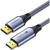 Veggieg 2 Metre Örgülü DisplayPort to HDMI Kablo 8K 60Hz 4K 240Hz Yüksek Hız Destekli Hdr 3D 48GBPS