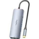 Veggieg 4K/60Hz HDMI Gıgabıt Ethernet 3xusb-A 2xtype-C 3.5mm Aux Sd Micro Sd Kart Okuyucu Çevirici Ç - Renkli