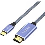 VegGieg 4K/60Hz Type-C to HDMI 2.0 Dönüştürücü Kablo 2 Metre Dayanıklı Alüminyum Kasa