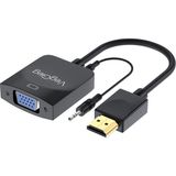 Veggieg HDMI To VGA Çevirici Adaptör 3.5mm Ses Çıkışlı Full Hd 1080P 60Hz - Siyah