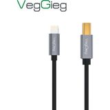 Veggieg Lightning To Mıdı Usb-B iPhone iPad Uyumlu Müzik Enstrüman Kablosu - Beyaz