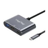 Veggieg Type-C To 4K Hdmı Type-C Pd100w Usb-A 3.0 Hub Dönüştürücü Adaptör-Ambalaj Hasarlı (Sıfır Kondisyonda)