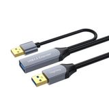 Veggieg USB 3.0 Aktif Uzatma Kablosu Sinyal Güçlendiricili (Repeater) USB-A Erkek to Dişi Extender Uzatıcı Kablo 15 Metr