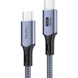 Veggieg USB 4.0 E-Mark 240W 40GBPS Thunderbolt 4 8k 60Hz Type-C Görüntü Hızlı Şarj ve Data Kablosu 2 Metre - Gri