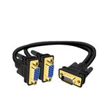 Veggieg Vga Splitter Kablo 1 Erkek To 2 Dişi Görüntü Çoklayıcı Ayırıcı Y Adaptör