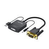 VegGieg VGA to HDMI Full HD 1080P 60Hz Aux Ses Destekli USB Beslemeli Çevirici Dönüştürücü Adaptör