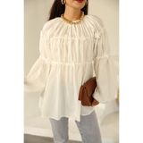 Vegove Papatyalı Flower Tunik Ekru