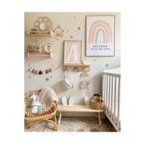 Vegüba Ahşap Çocuk Odası Bebek Odası Montessori Kitaplık, Raflı Giyim Askılık 3 Lü Set