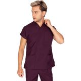 Vehbi Erkek Doktor Hemşire Forması Scrubs Likralı Esnek Kumaş Hastane Nöbet Tek Üst (Zarf Yaka Yarasa Kol) - XL - Mürdüm
