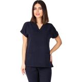 Vehbi Kadın Doktor Hemşire Forması Scrubs Alpaka Kumaş Hastane Nöbet Tek Üst (V Yaka Dr Greys) - Lacivert