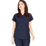 Vehbi Kadın Doktor Hemşire Forması Scrubs Alpaka Kumaş Hastane Nöbet Tek Üst (Zarf Yaka Yarasa Kol) - 3XL - Lacivert