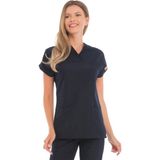 Vehbi Kadın Doktor Hemşire Forması Scrubs Likralı Esnek Kumaş Hastane Nöbet Tek Üst (Zarf Yaka Yarasa Kol) - 2XL - Lacivert