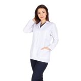 Vehbi Kadın Doktor Öğretmen Önlüğü Laboratuvar Eczacı Hemşire Ceket Boy Kısa Önlük Klasik Yaka - 4XL - Beyaz