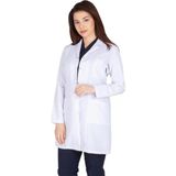 Vehbi Kadın Doktor Öğretmen Önlüğü Laboratuvar Eczacı Hemşire Dizüstü Önlük Klasik Yaka - Beyaz