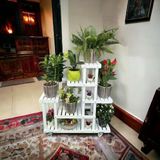 VEHER Ahşap (Çam) BEYAZ Renk 6 Katlı Bitki Standı, Kilitlenebilir Tekerlekler + Mini Bahçe Set + My Bead SoyaWax Kokulu Vegan Mum 50 cc