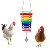 Vehomy Tavuk Ksilofon Oyuncağı, Tavuk Ksilofon Oyuncağı, 8 Metal Anahtarlı Tavuk Kümesi Gagalama Oyuncağı, Taşlama Taşlı (Gökkuşağı Rengi)