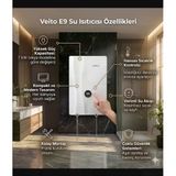 Veito Speed E9 Dokunmatik Dijital Ekranlı Ani Su Isıtıcısı Şofben - 9 Kw Güçlü Isıtma, Ip25 Su Geçirmezlik Tasarımlı Şofben Elektirikli Şofben (Montaj Dahil Değildir.)