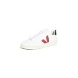 Veja Erkek V-12 Deri Spor Ayakkabı, Ekstra Beyaz/Marsala/Nautico, 9