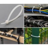 Veka Master 500 Adet Beyaz Kablo Bağı 3.6X300 mm (5 Paket x 100 Adet) Dayanıklı Plastik Kablo Kelepçesi