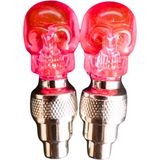 Vekorr 2 Adet Hareket Sensörlü Led Işıklı Sibop Kafatası Şekilli Bisiklet Araç Motor Sibop Kapak Lambası - Kırmızı