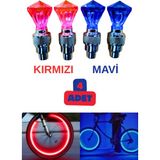 Vekorr 2 Çift Hareket Sensörlü LED Işıklı Sibop Elmas Şekilli Bisiklet Araç Motor Sibop Kapak Lambası - Kırmızı - Mavi