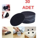 Vekorr 30 Adet Halı Kilim Kaydırmaz Cırt Yıkanabilir Kendinden Yapışkanlı Sabitleyici Bant Ped - Siyah - 5 x 5 cm