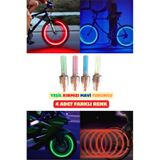 Vekorr 4 Adet Farklı Renk Hareket Sensörlü Sibop Led Işığı Bisiklet Araç Motor Tekerleği Kapak Lambası Işık