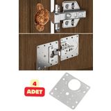 Vekorr 4 Adet Paslanmaz Çelik Menteşe Onarım Plaka Dolap Tamir Yapım Hırdavatı Vida Dahil 9 x 9 cm
