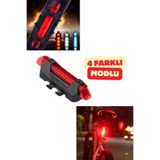 Vekorr 4 Modlu Su Geçirmez Bisiklet Scooter Şarjlı Stop Lambası Kablosuz USB Şarj Arka Işık