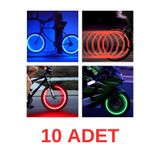 Vekorr 5 Çift (10 Adet) Hareket Sensörlü Sibop Işık LED Işıklı Bisiklet Araba Motor Tekerlek Kapak Lambası