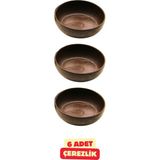 Vekorr 6 Adet Kahverengi Çerezlik Çok Amaçlı Plastik Yemek Kahvaltılık Kasesi Tabak 10 cm