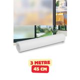 Vekorr UV Engelleyici Buzlu Cam Film Kendinden Yapışkanlı Folyo Duşakabin Balkon Cam Filmi 3m x 45cm