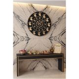 VELAKON MEVLEVİ/SEMAZEN FİGÜRLÜ İSLAMİ MOTİFLİ LÜKS DUVAR SAATİ AHŞAP&PLEKSİ 50X50 CM SESSİZ AKAR MEKANİZMA